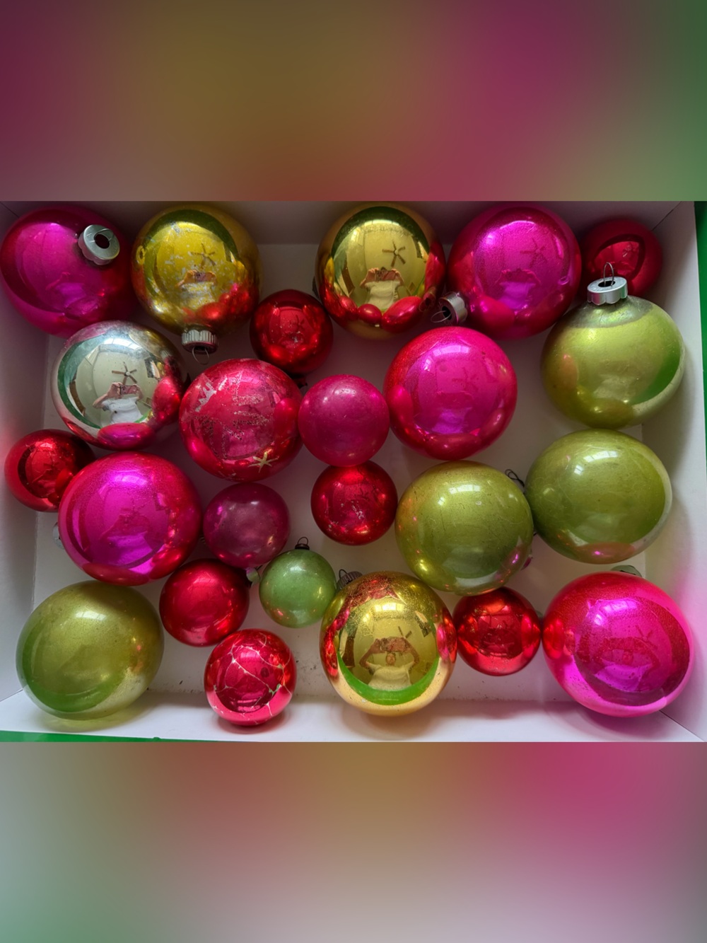 Vintage Christmas Ornaments Incl Shiny Brite Lot of 24